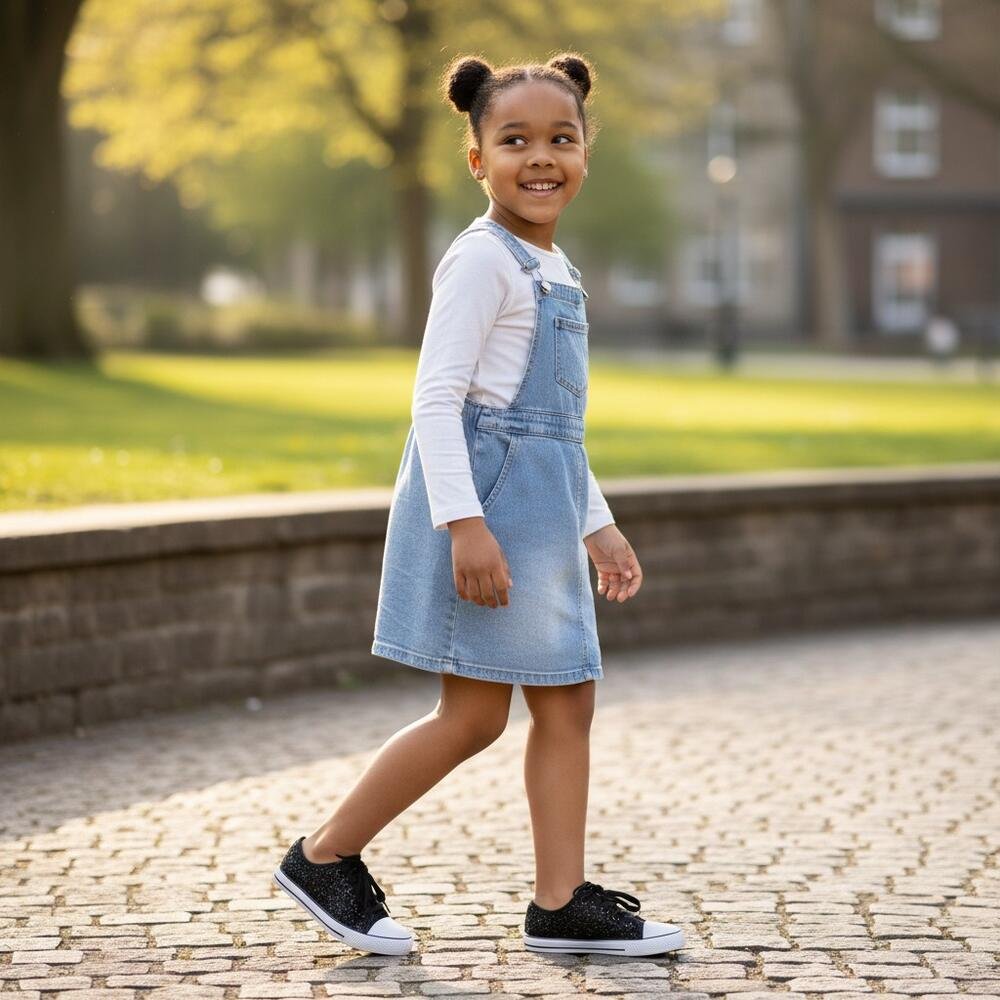 TÊNIS INFANTIL MINI GLITTER DIVERSÃO DI2310 Preto 2