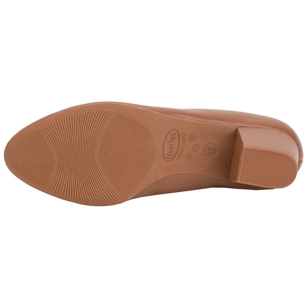 SCARPIN FEMININO SALTO GROSSO USAFLEX Q6692 Marrom 4