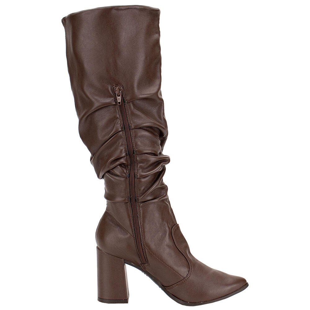 BOTA FEMININA SLOUCH CANO ALTO VIA UNO 954005 Marrom 5