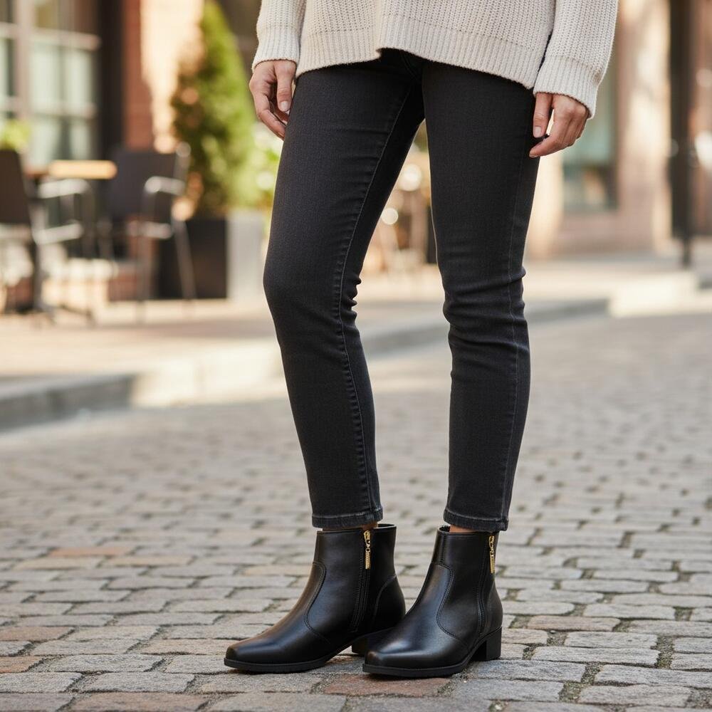 BOTA FEMININA CANO BAIXO MOLECA 5346107 Preto 2