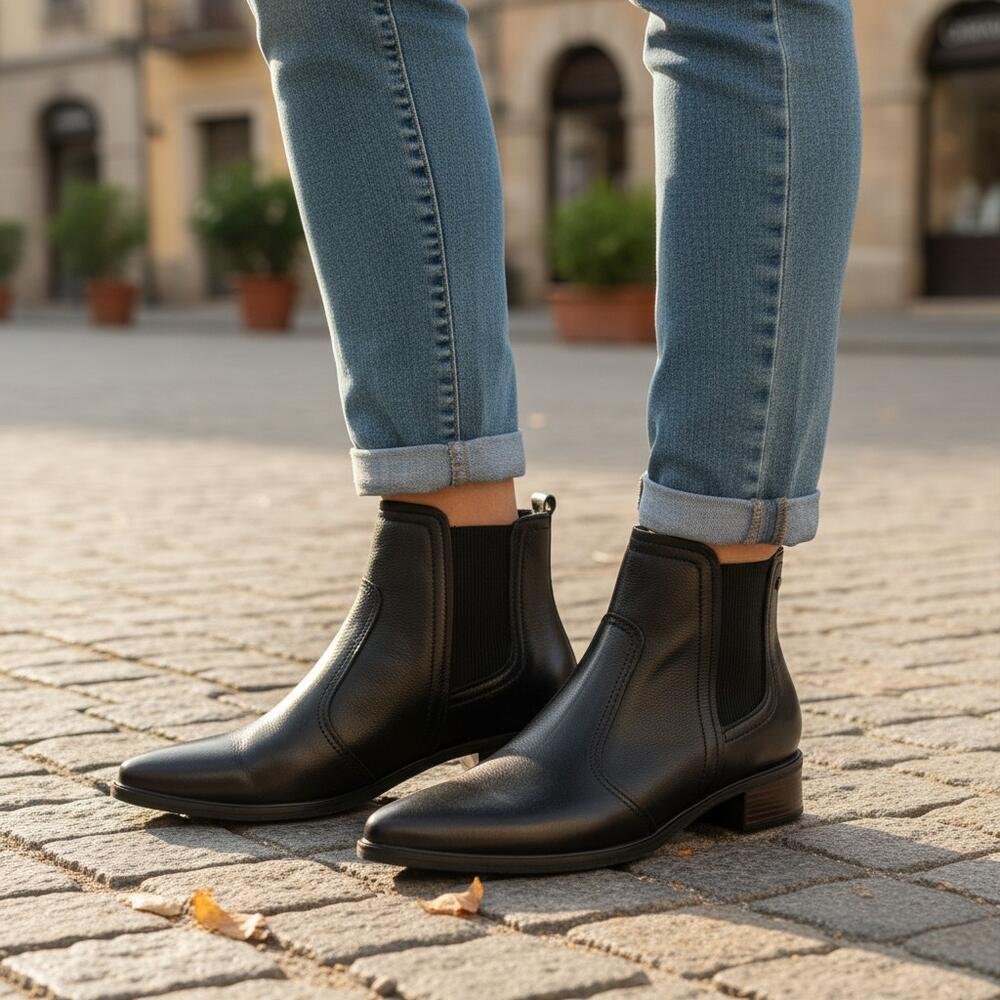 BOTA FEMININA CANO BAIXO PEGADA 282502 Preto 2
