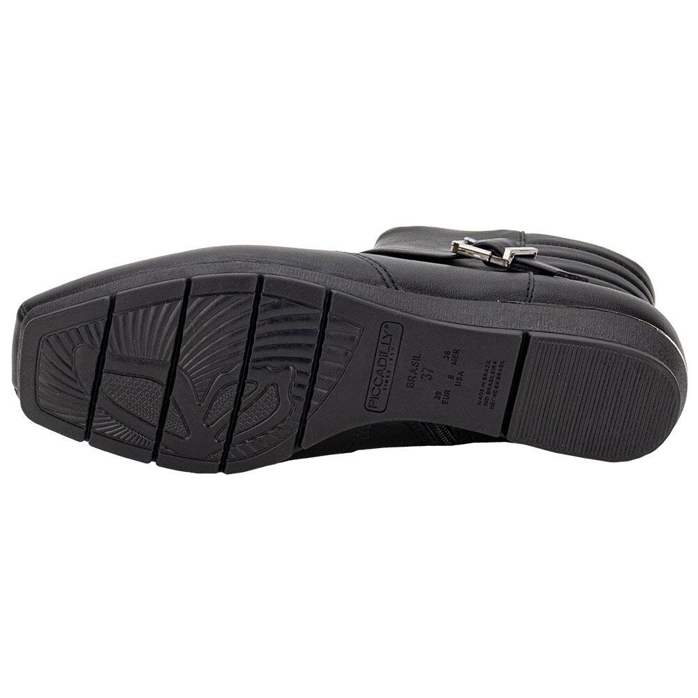 BOTA FEMININA CANO BAIXO MAXI PICCADILLY 147332 Preto 4