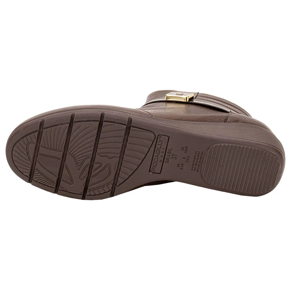 BOTA FEMININA CANO BAIXO MAXI PICCADILLY 117135 Marrom 4