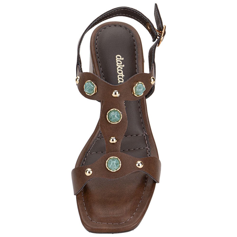 SANDÁLIA FEMININA SALTO GROSSO DAKOTA Y9581 Marrom 5