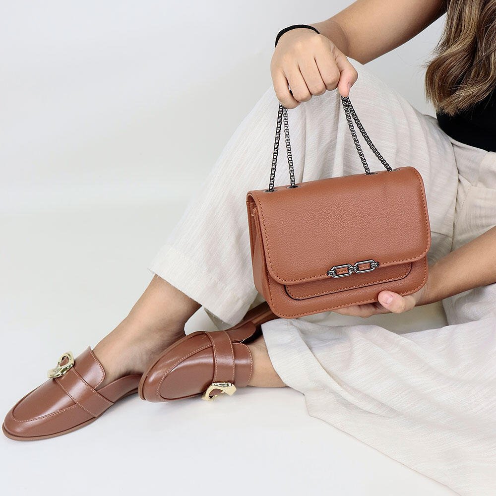 BOLSA FEMININA TRANSVERSAL H.E Q9811 Marrom 2