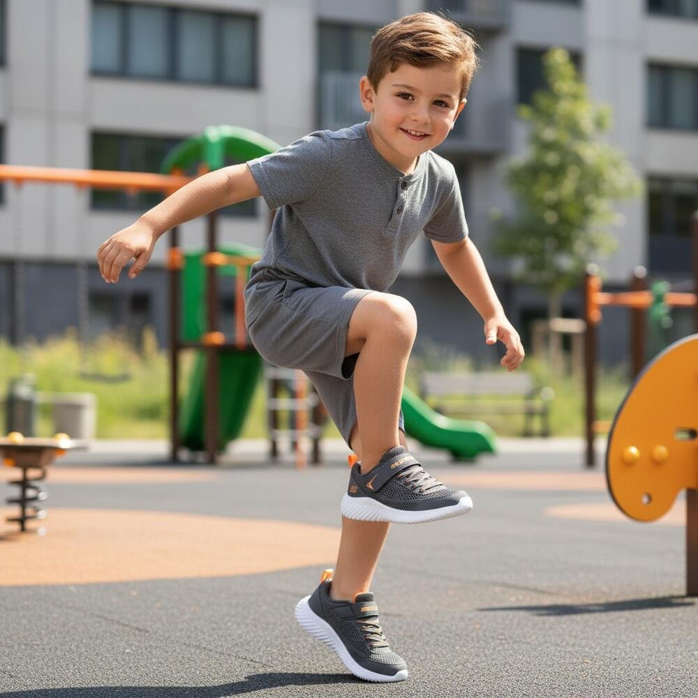 TÊNIS INFANTIL BOUNDER QUANTARUN SKECHERS 403905 Cinza 2