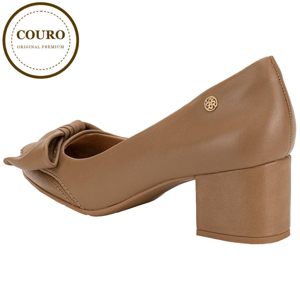 SCARPIN FEMININO SALTO GROSSO TOTAL COMFORT RAMARIM 2662103 Bege 3