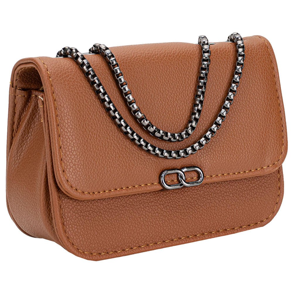 BOLSA FEMININA TRANSVERSAL PEQUENA H.E Q9811 Caramelo 3