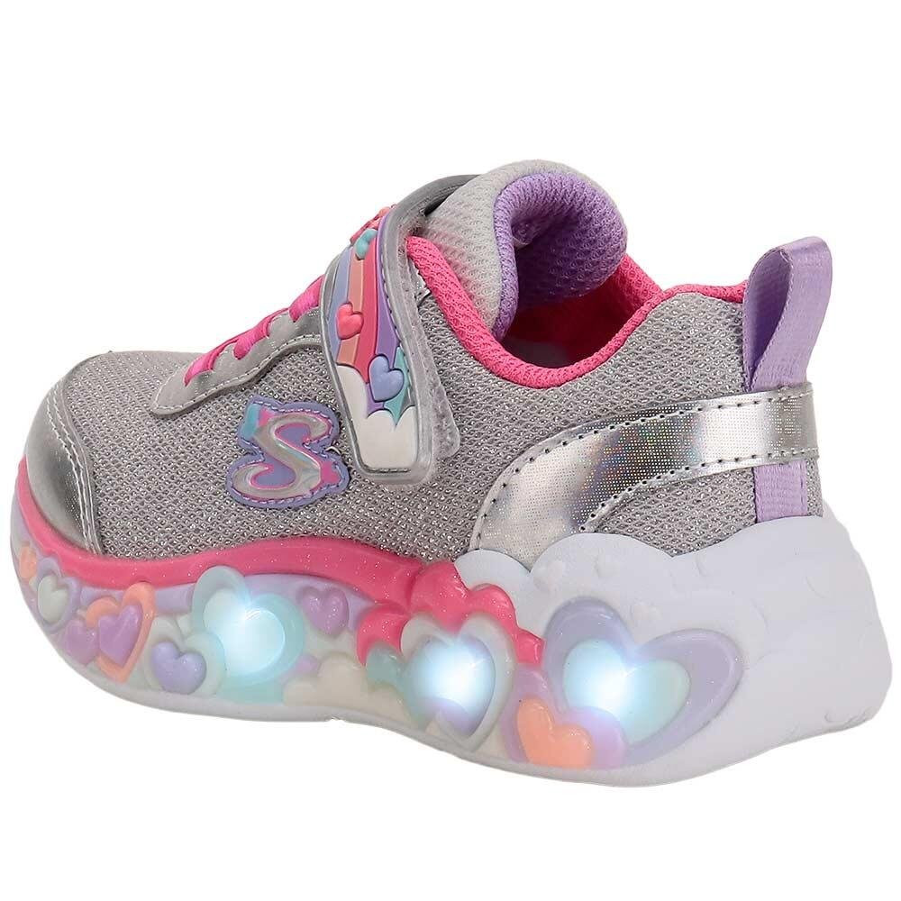 TÊNIS INFANTIL TON OF LOVE S LIGTHTS SKECHERS 302697N Prata 3