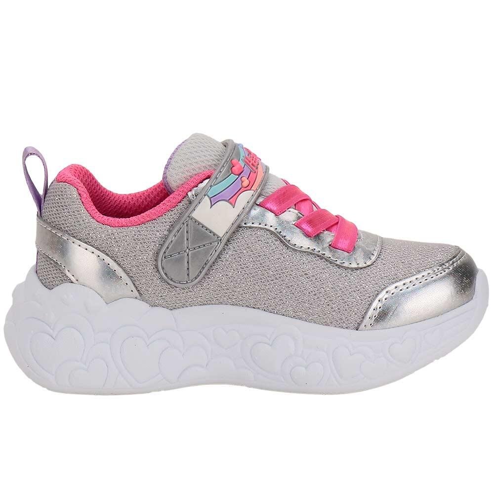 TÊNIS INFANTIL TON OF LOVE S LIGTHTS SKECHERS 302697N Prata 5