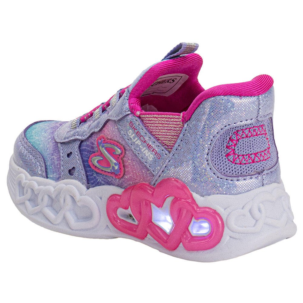 TÊNIS INFANTIL INFINITE HEART S LIGTHTS SKECHERS 303755N Lilás 3