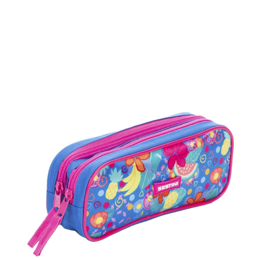 Estojo 2 Compartimentos Sestini M Plus Floral - Colorido Multicores 3