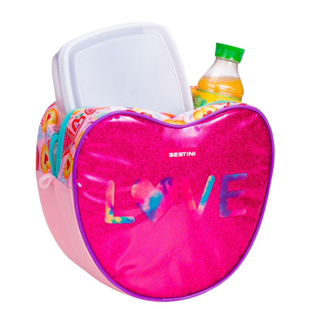 Lancheira Grande 2 em 1 Sestini X Love - Colorido Rosa 5