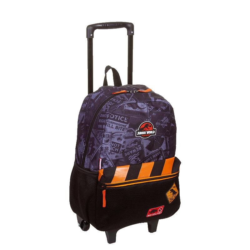 Mochila de Rodinha Grande Jurassic M Plus - Colorido Preto 2