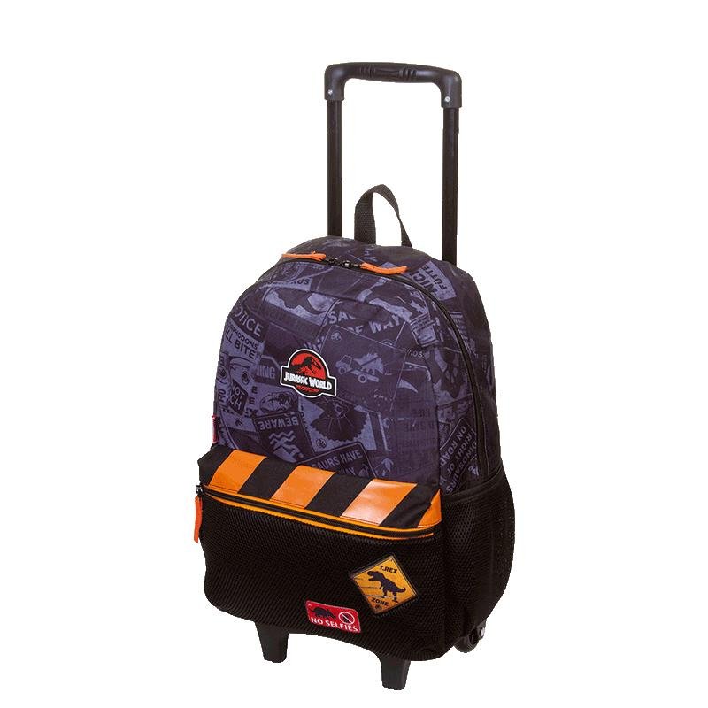 Mochila de Rodinha Grande Jurassic M Plus - Colorido Preto 3