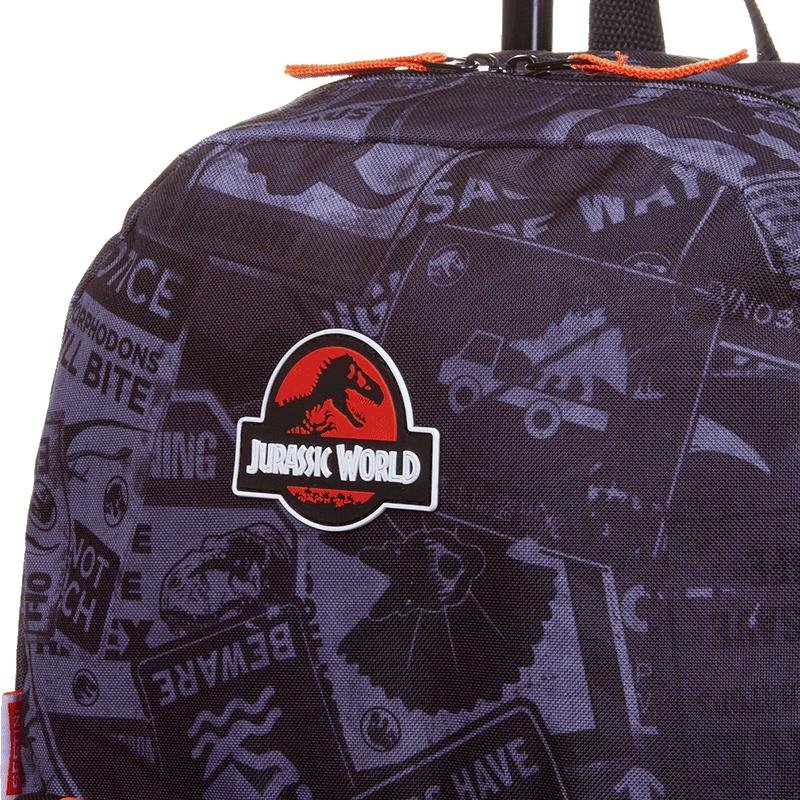 Mochila de Rodinha Grande Jurassic M Plus - Colorido Preto 6