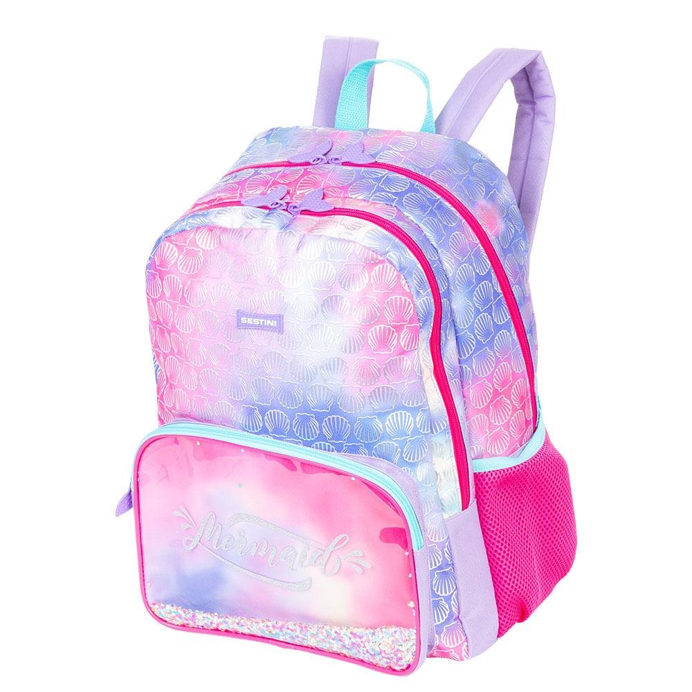 Mochila Grande Sestini X Mermaid - Colorido Rosa 2