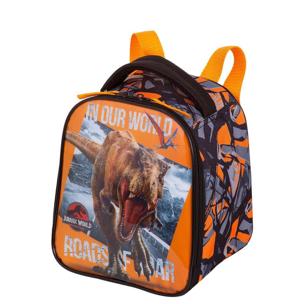 Lancheira Grande Jurassic X - Colorido Laranja 2