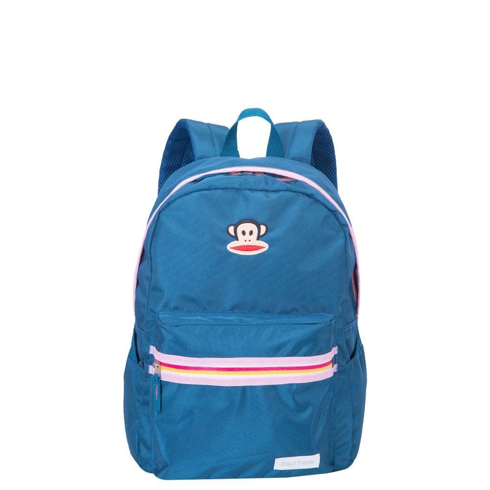 Mochila Grande Paul Frank Customs Azul - Petróleo Azul 1