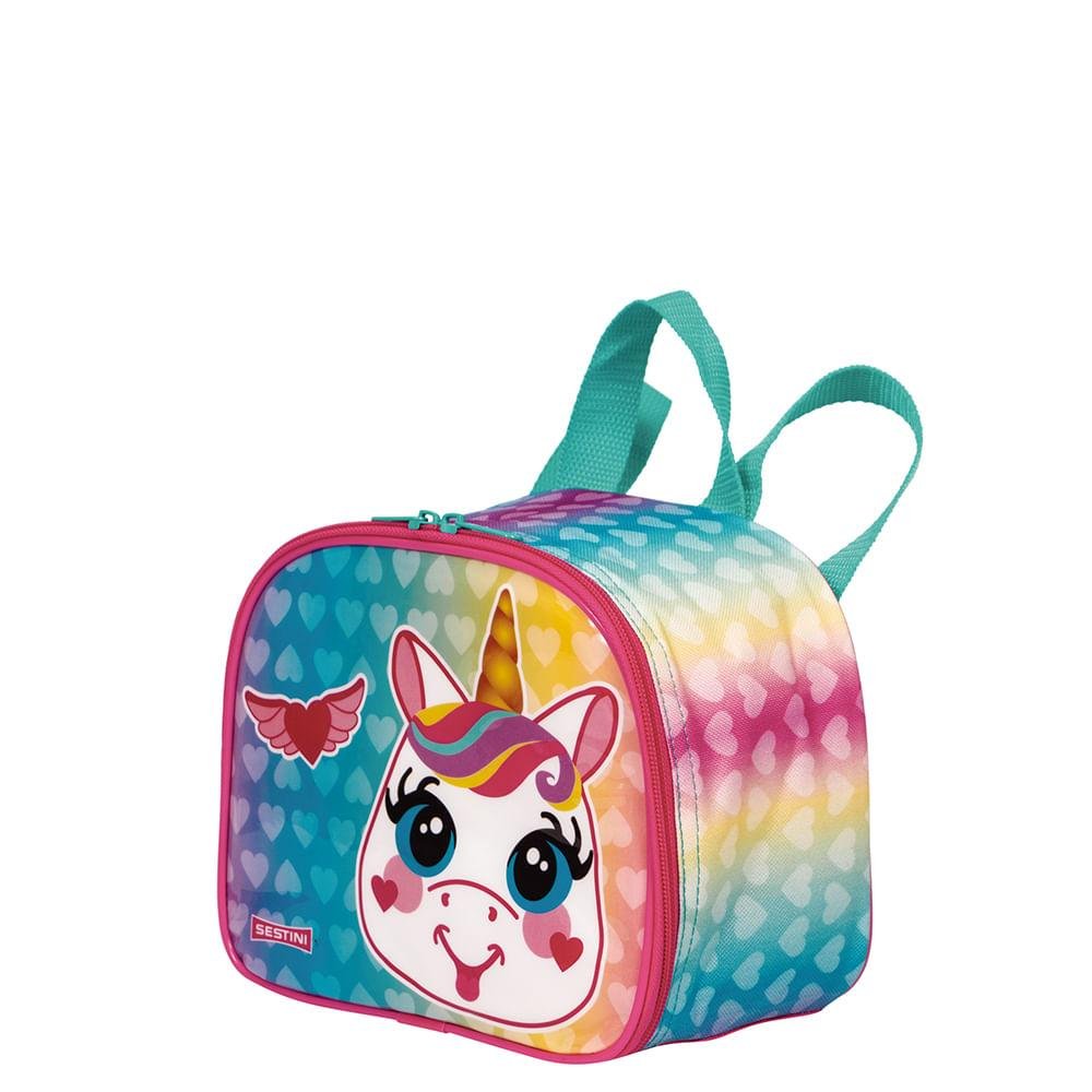 Lancheira Pequena Sestini M Unicórnio Colorido Multicores 3