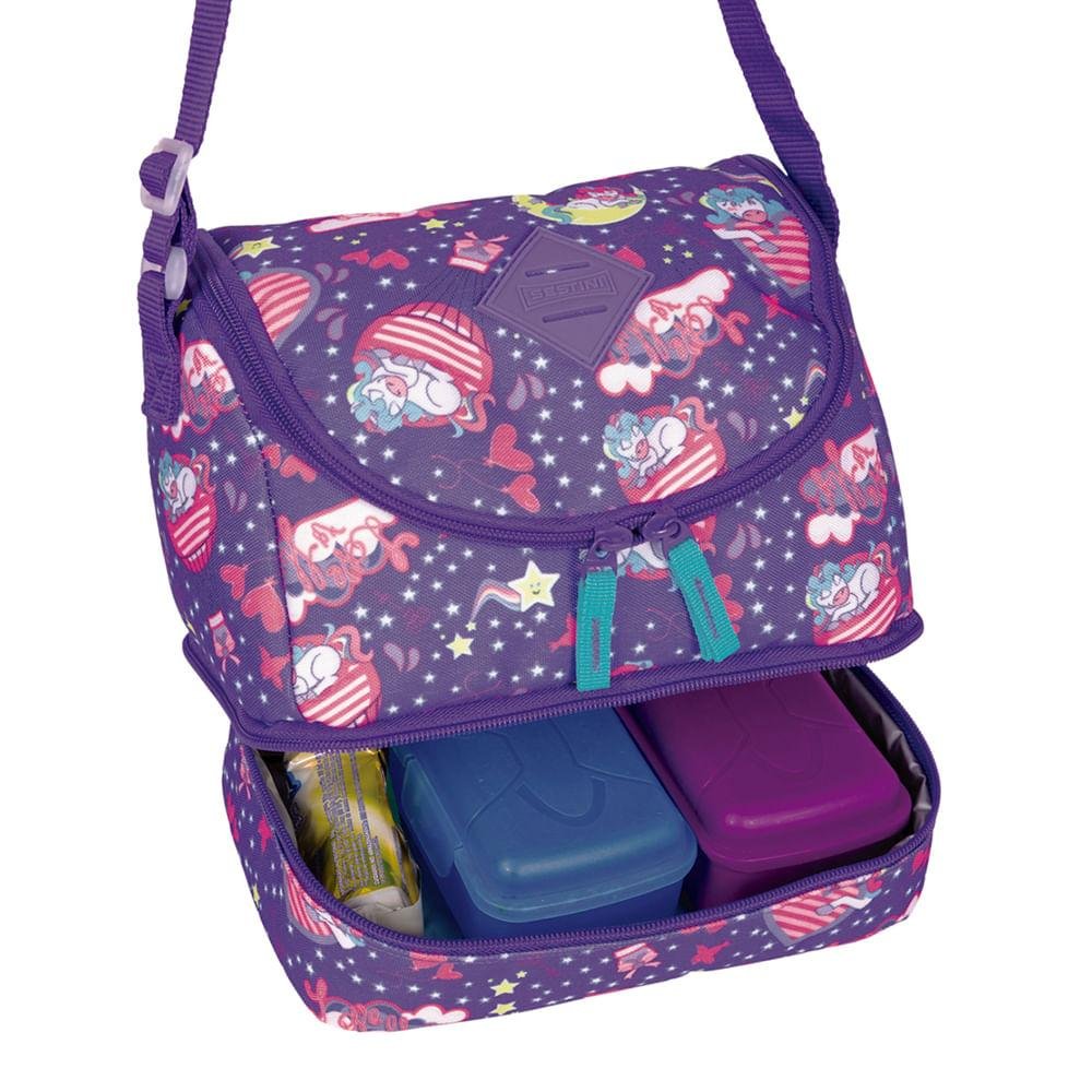 Lancheira 2 Compartimentos Sestini Lunch Unistars Roxo 4