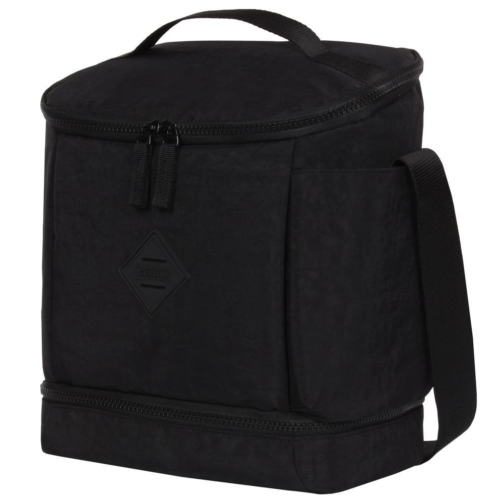 Lancheira Fitness 2 Compartimentos Lunch Crinkle Preto Preto 2