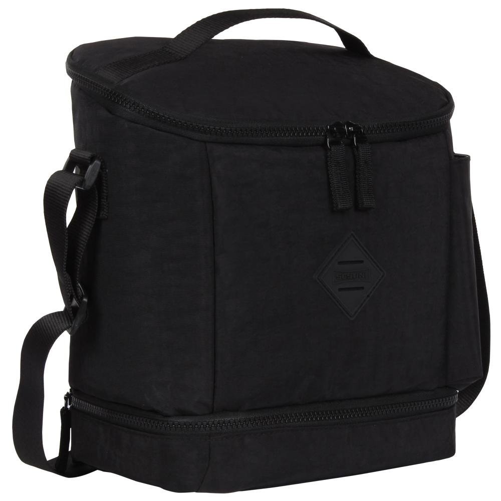 Lancheira Fitness 2 Compartimentos Lunch Crinkle Preto Preto 3