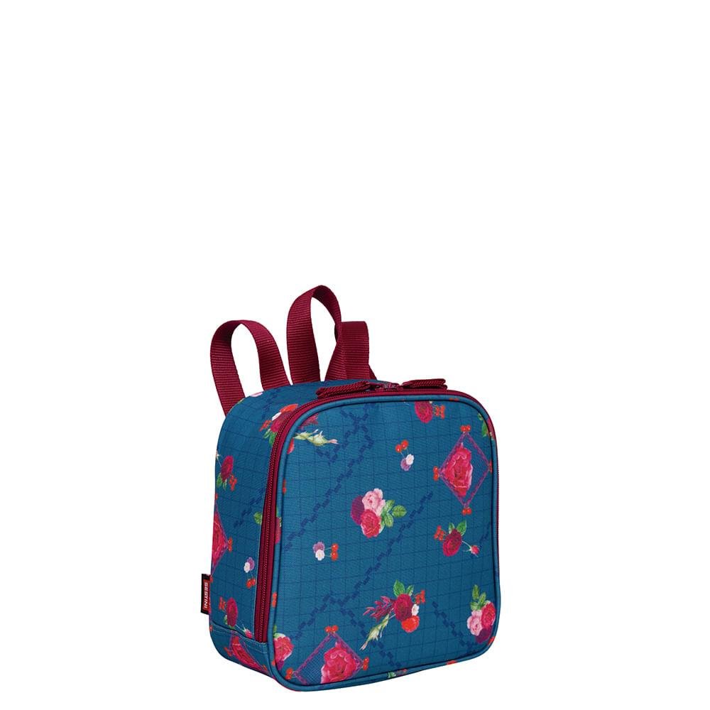 Lancheira Grande Sestini Lunch Azul - Floral Azul 3