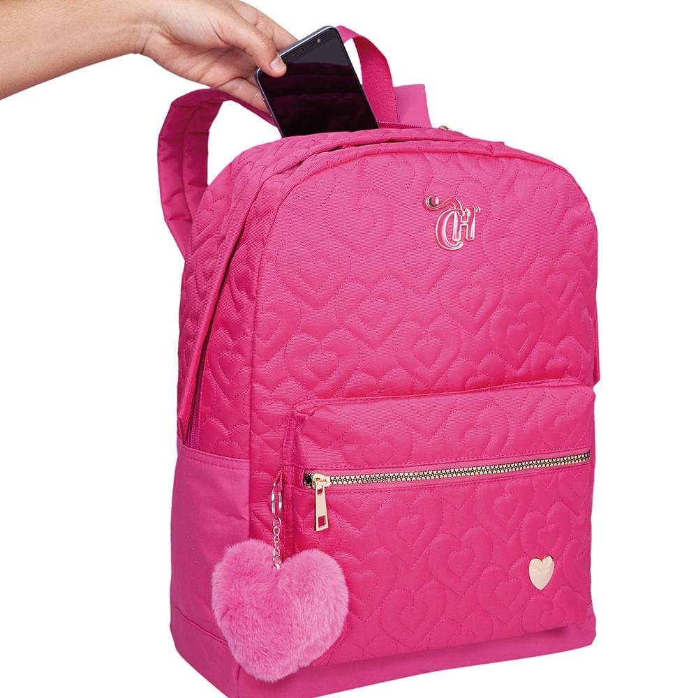 Mochila Grande Capricho Crush Rosa Rosa 4
