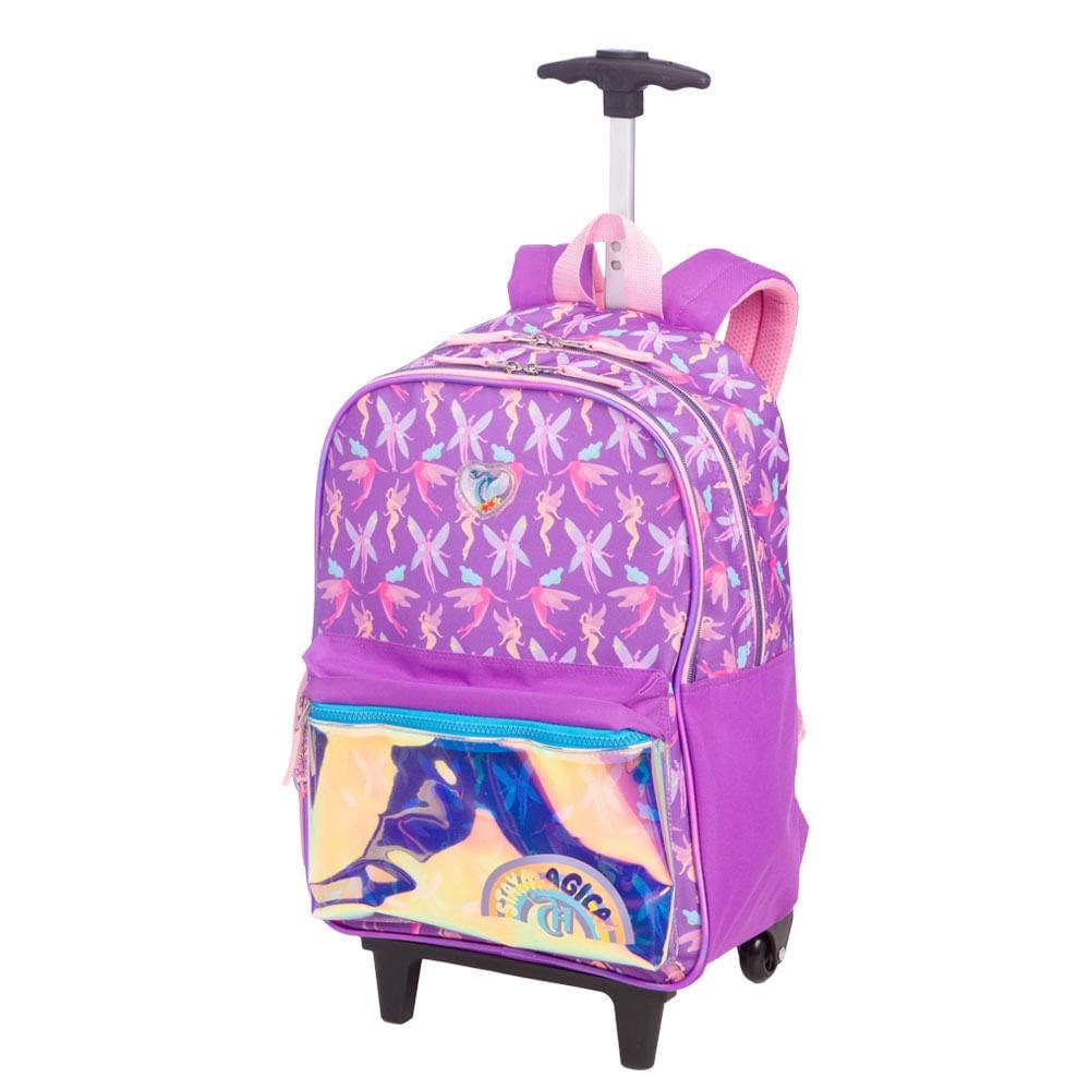 Mochila Carrinho Externo Capricho Encantada Fadinhas Roxo - Lilás Roxo 3