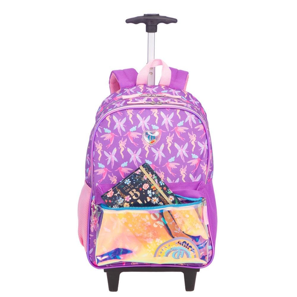Mochila Carrinho Externo Capricho Encantada Fadinhas Roxo - Lilás Roxo 5
