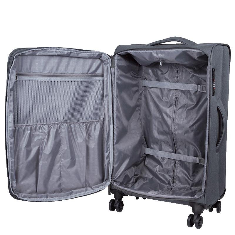 Mala de Viagem Grande Sestini Ultralight Plus com Rodas duplas 360°, Zíper Expansível e Cadeado TSA - Cinza Cinza 6