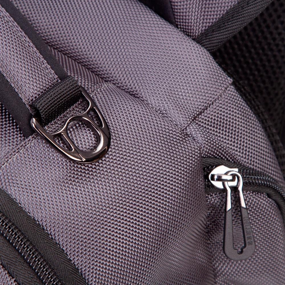 Mochila Grande 2 Compartimentos Notebook Lateral Web 3.0 Plus - Cinza Cinza 12