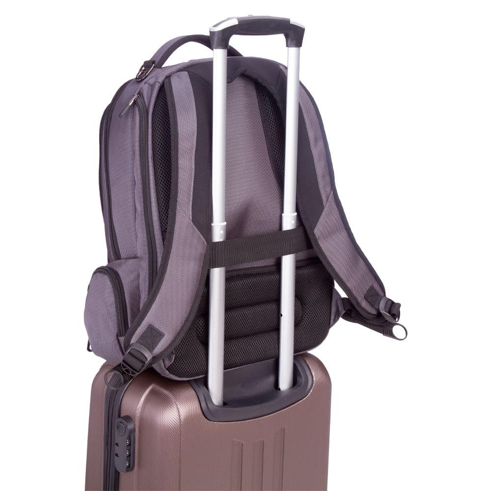 Mochila Grande 2 Compartimentos Notebook Lateral Web 3.0 Plus - Cinza Cinza 6