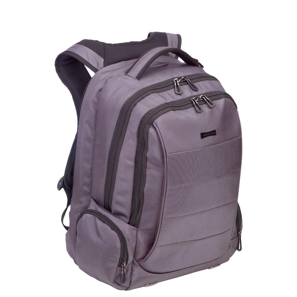 Mochila Grande 2 Compartimentos Notebook Lateral Web 3.0 Plus - Cinza Cinza 8