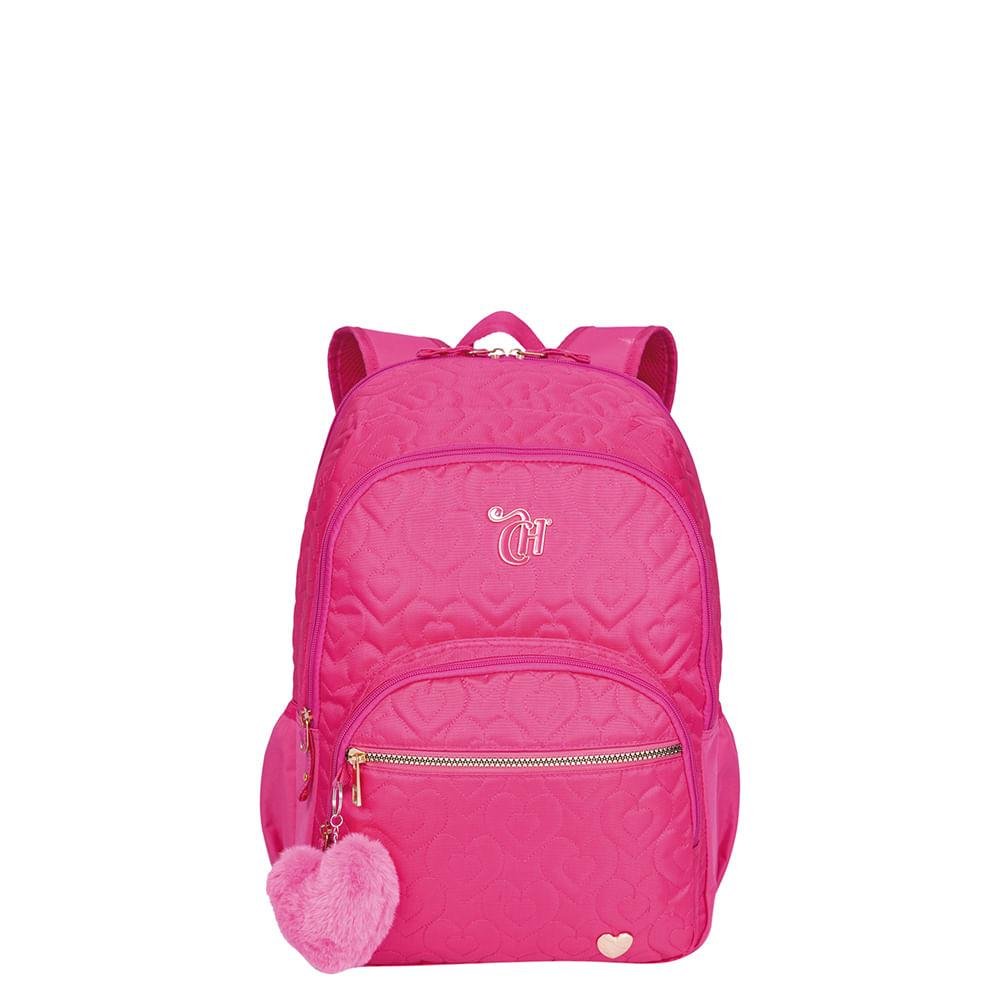 Mochila Grande 2 Compartimentos Capricho Crush Rosa Rosa 1