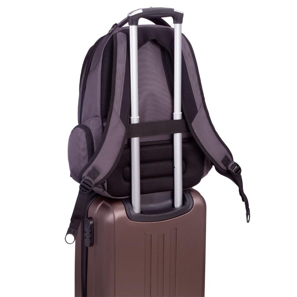 Mochila Grande 2 Compartimentos Notebook Web 3.0 Plus - Cinza Cinza 3