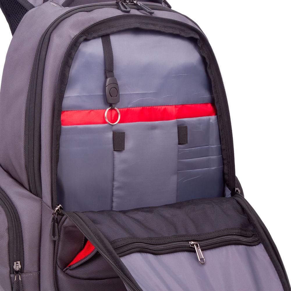 Mochila Grande 2 Compartimentos Notebook Web 3.0 Plus - Cinza Cinza 9
