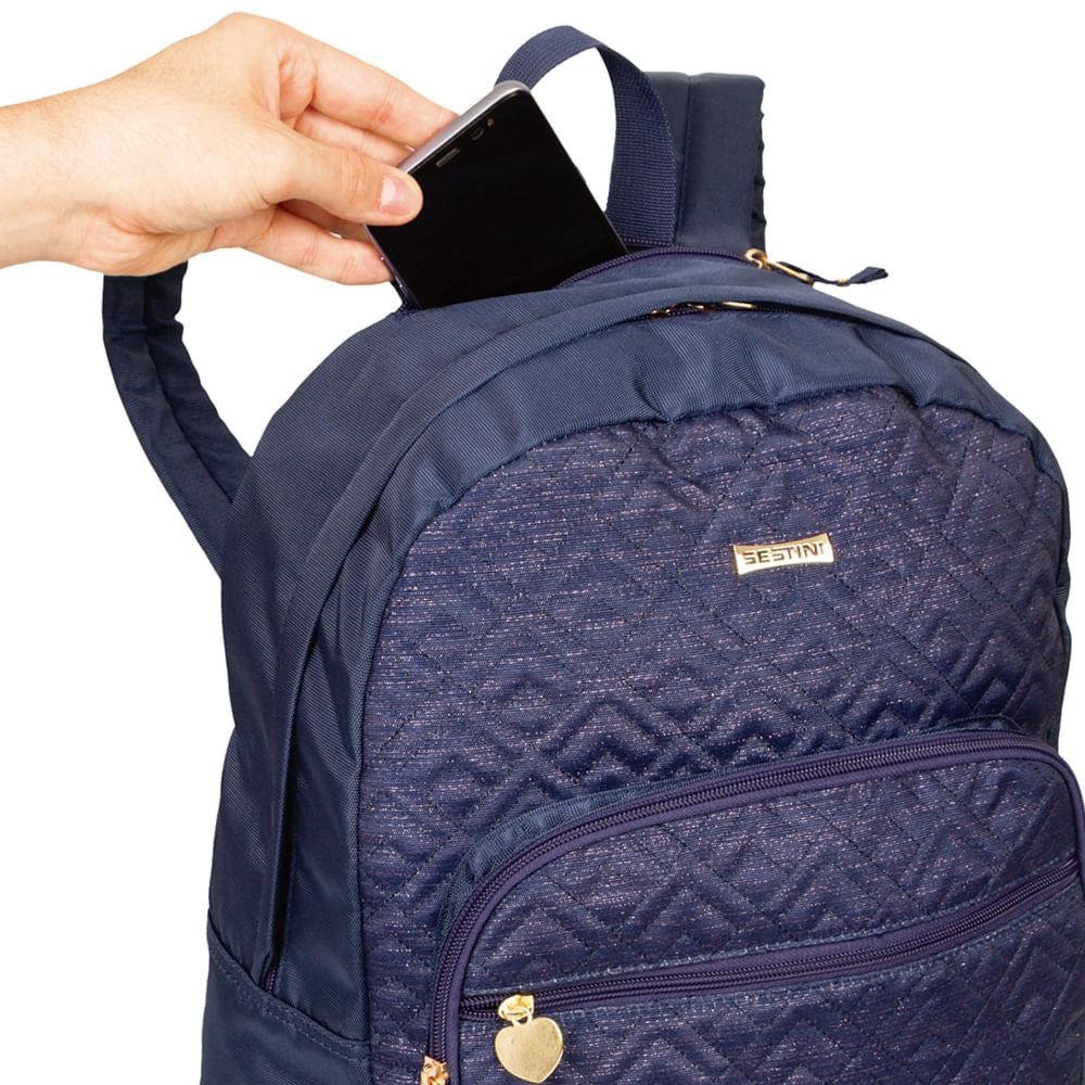 Mochila Grande Sestini Selfie Azul Azul 4