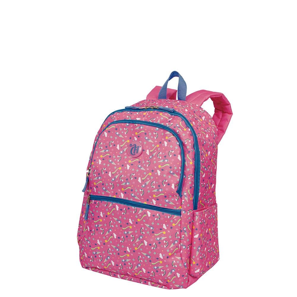 Mochila Grande 2 Compartimentos Capricho 21X03 Unicórnio Rosa 3