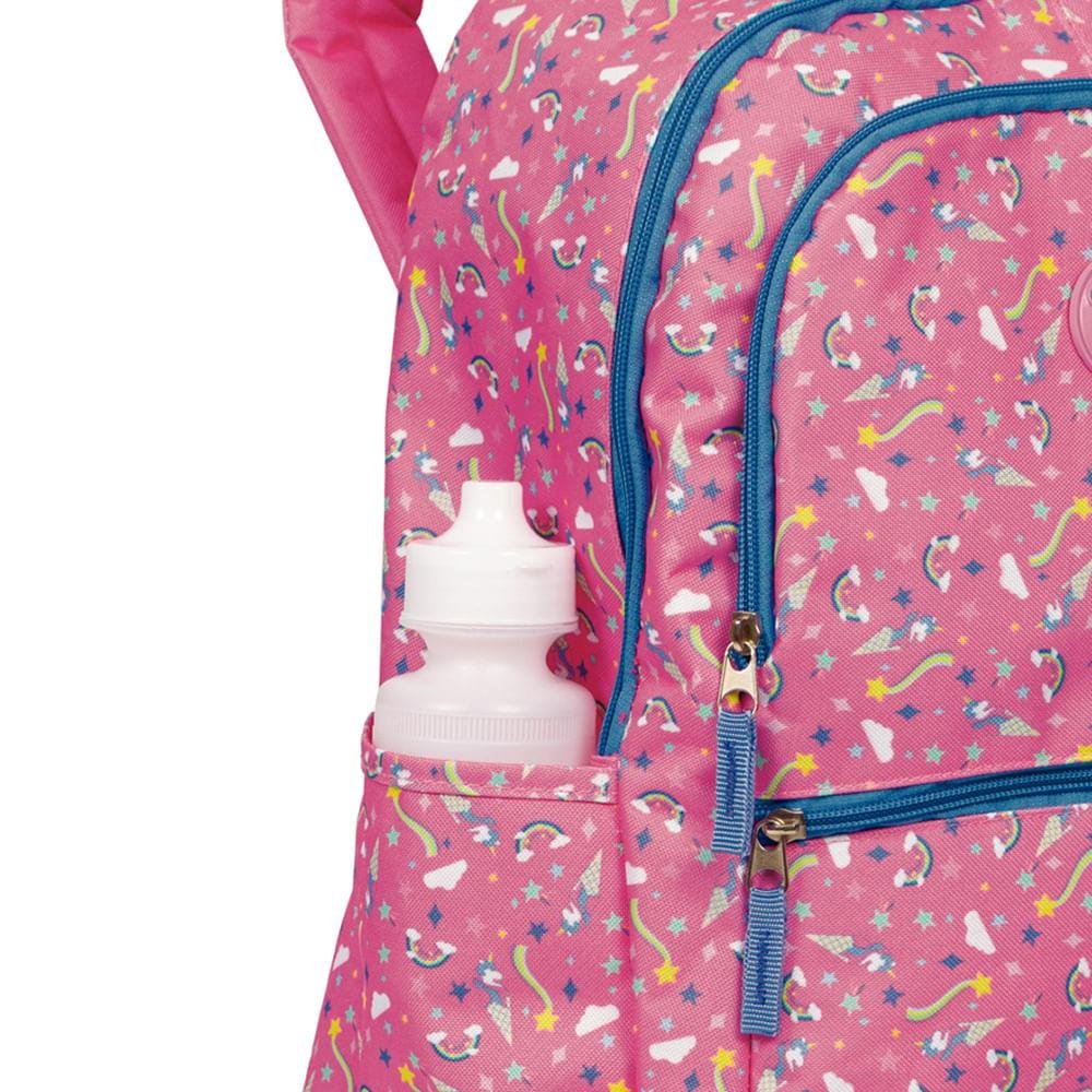 Mochila Grande 2 Compartimentos Capricho 21X03 Unicórnio Rosa 7