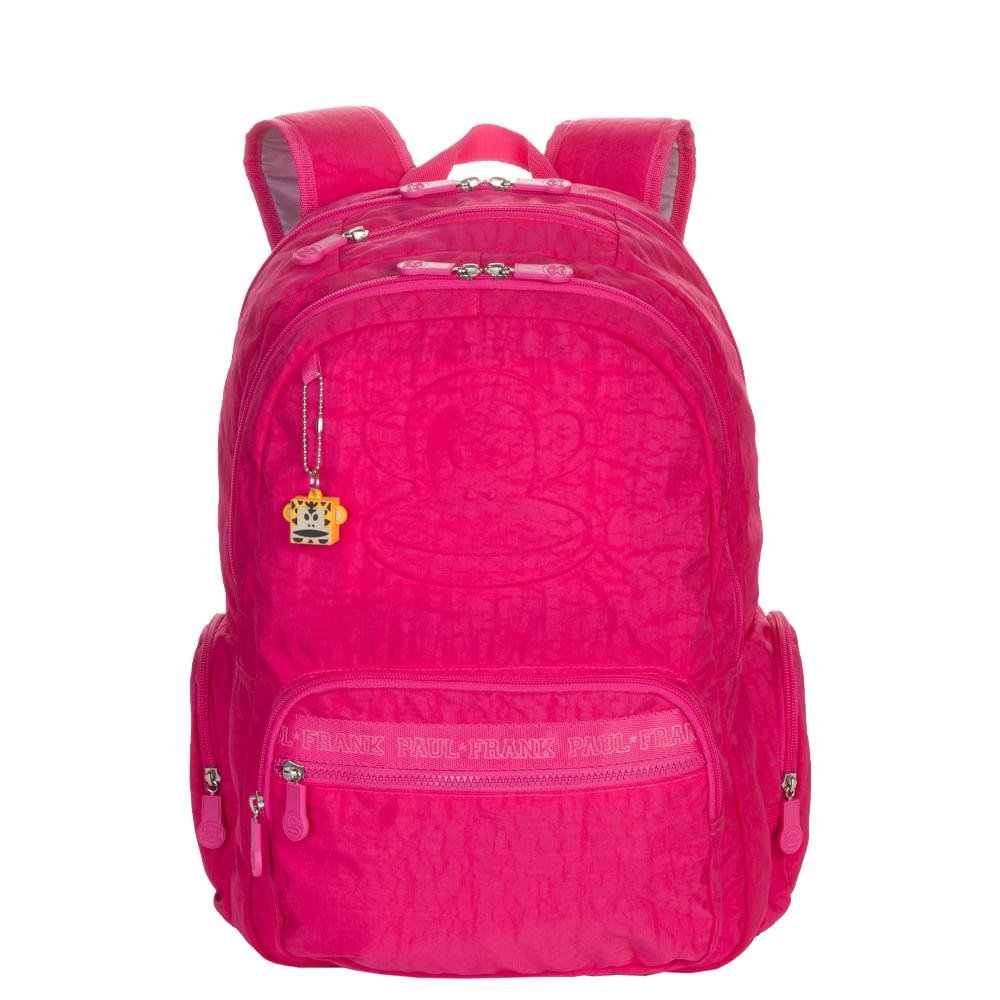 Mochila Grande 2 Compartimentos Paul Frank T03 - Dark Pink Rosa 1