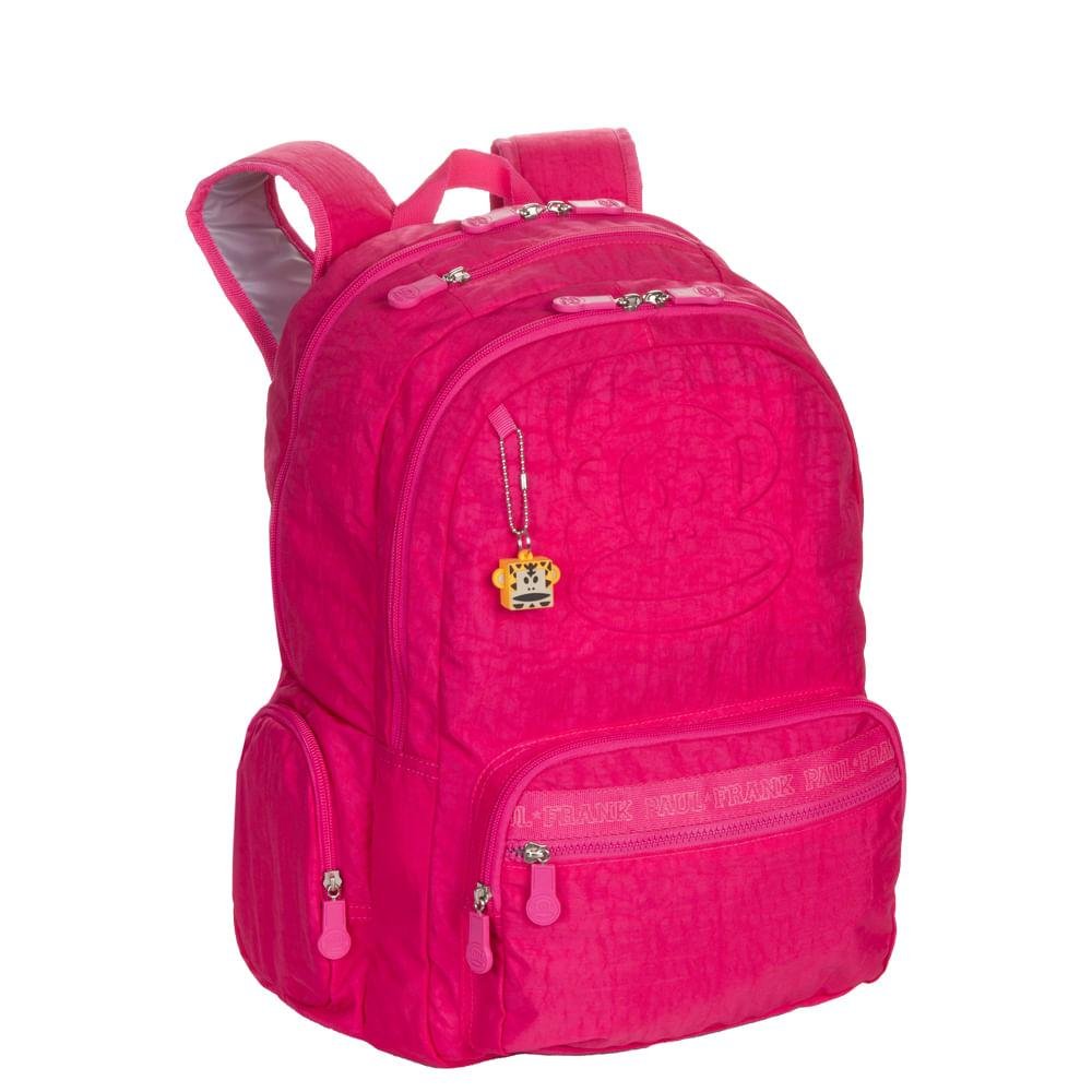 Mochila Grande 2 Compartimentos Paul Frank T03 - Dark Pink Rosa 3