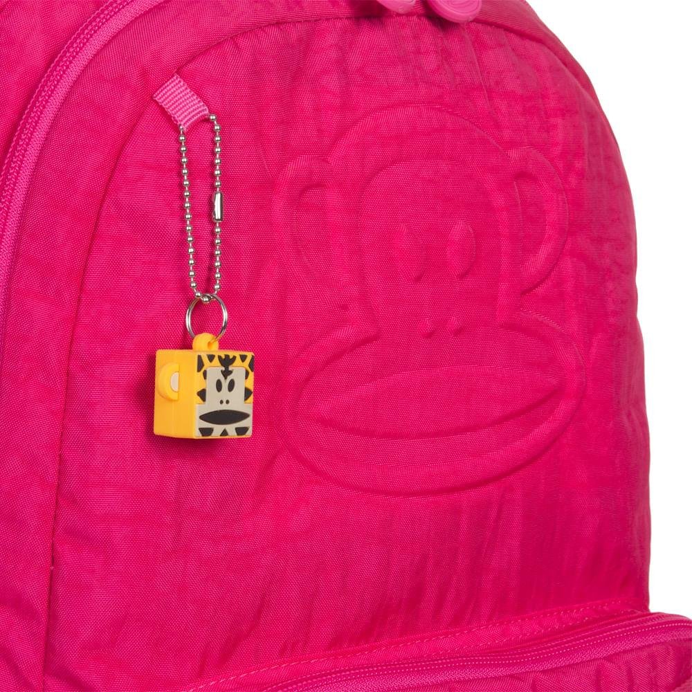 Mochila Grande 2 Compartimentos Paul Frank T03 - Dark Pink Rosa 5