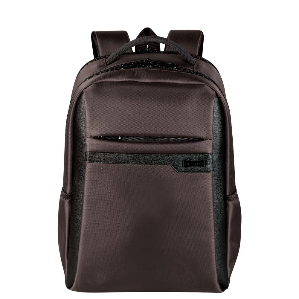 Mochila Grande 3 Compartimentos Laptop Sestini Prime Marrom Marrom 1