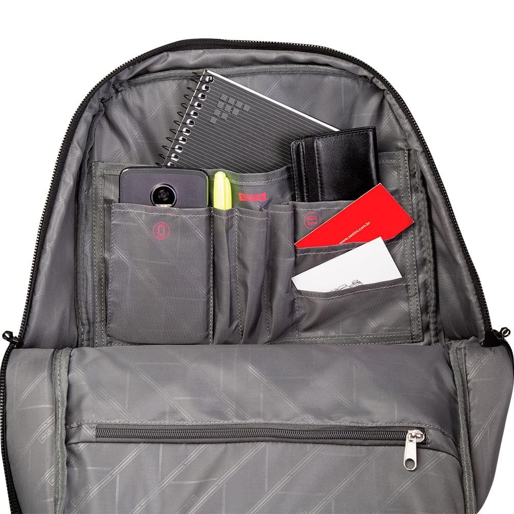 Mochila Grande 3 Compartimentos Laptop Sestini Prime Marrom Marrom 4