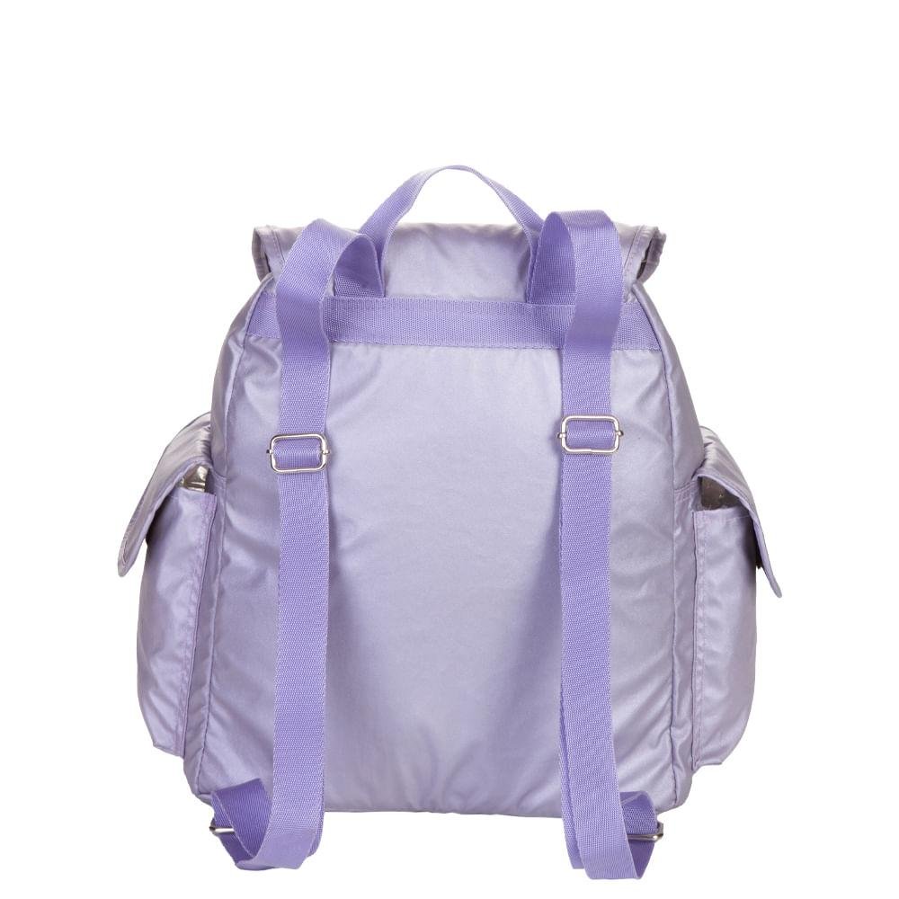 Mochila Média com Tampa Paul Frank - Lilás Metálico Roxo 4