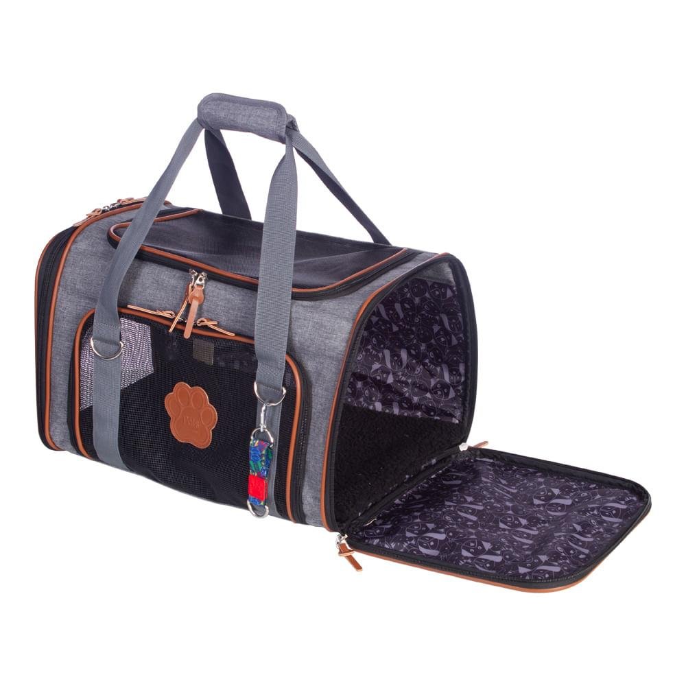 Bolsa de Transporte com Tela Sestini Pets - Cinza Cinza 4