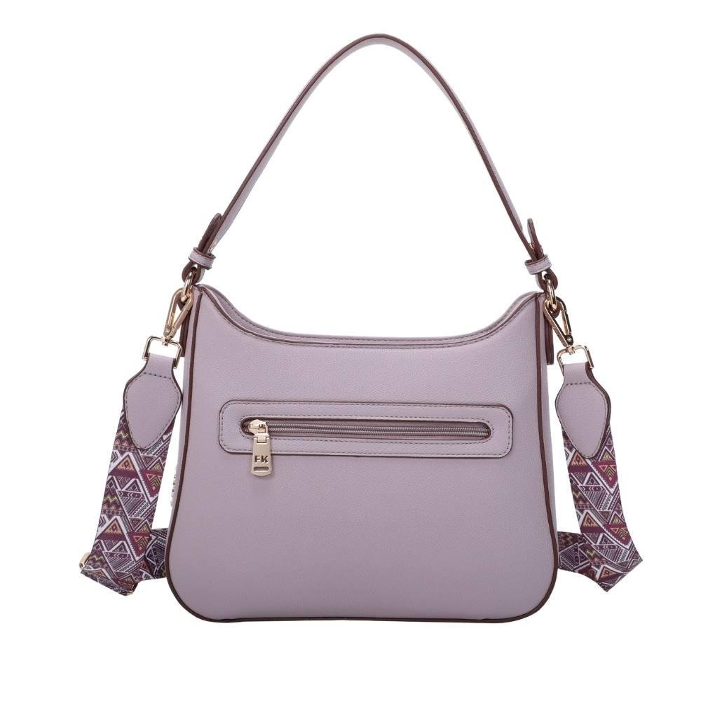 Bolsa Tiracolo Média Fellipe Krein SS23 Alça Estampada FK546 Roxo - Lavanda Roxo 4