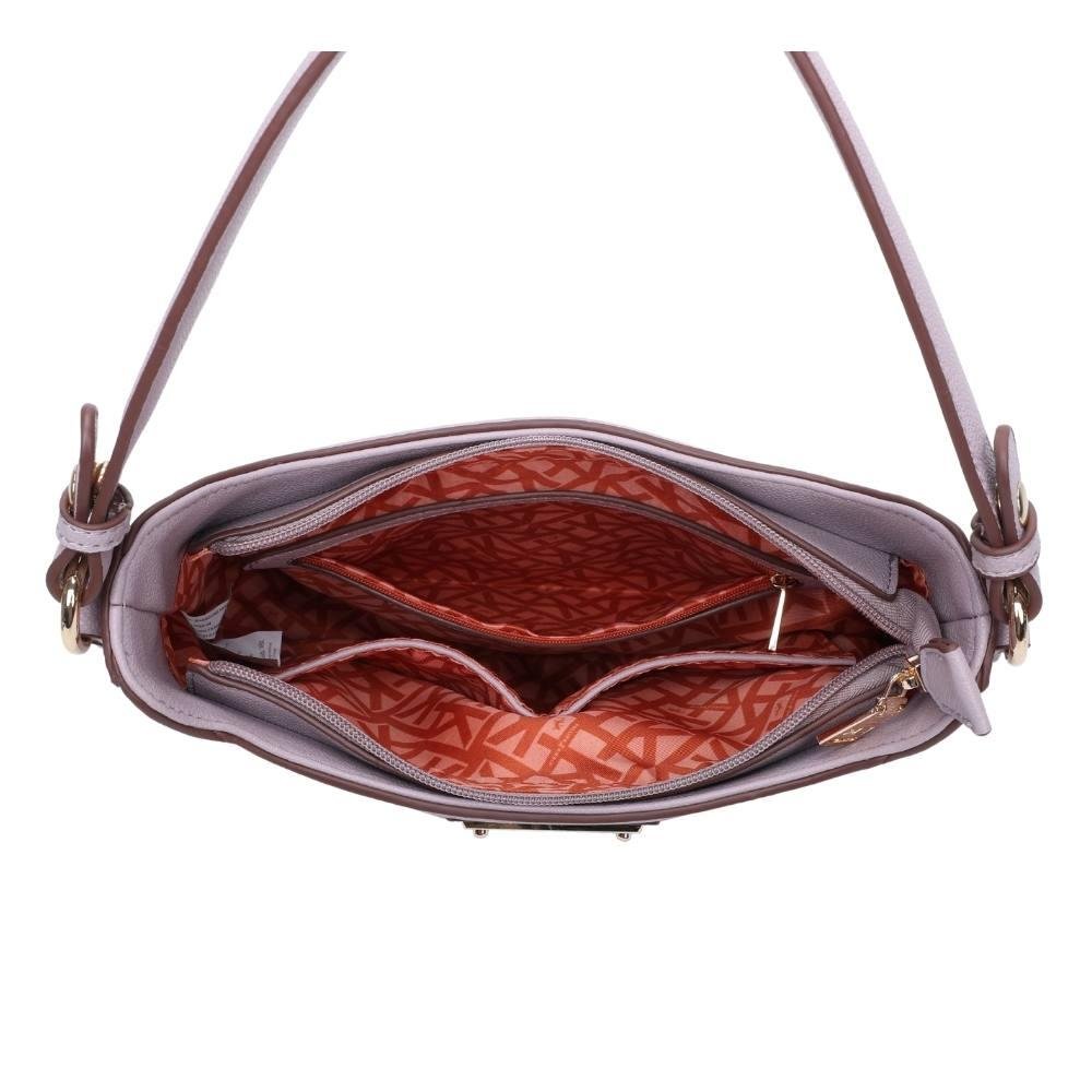 Bolsa Tiracolo Média Fellipe Krein SS23 Alça Estampada FK546 Roxo - Lavanda Roxo 5